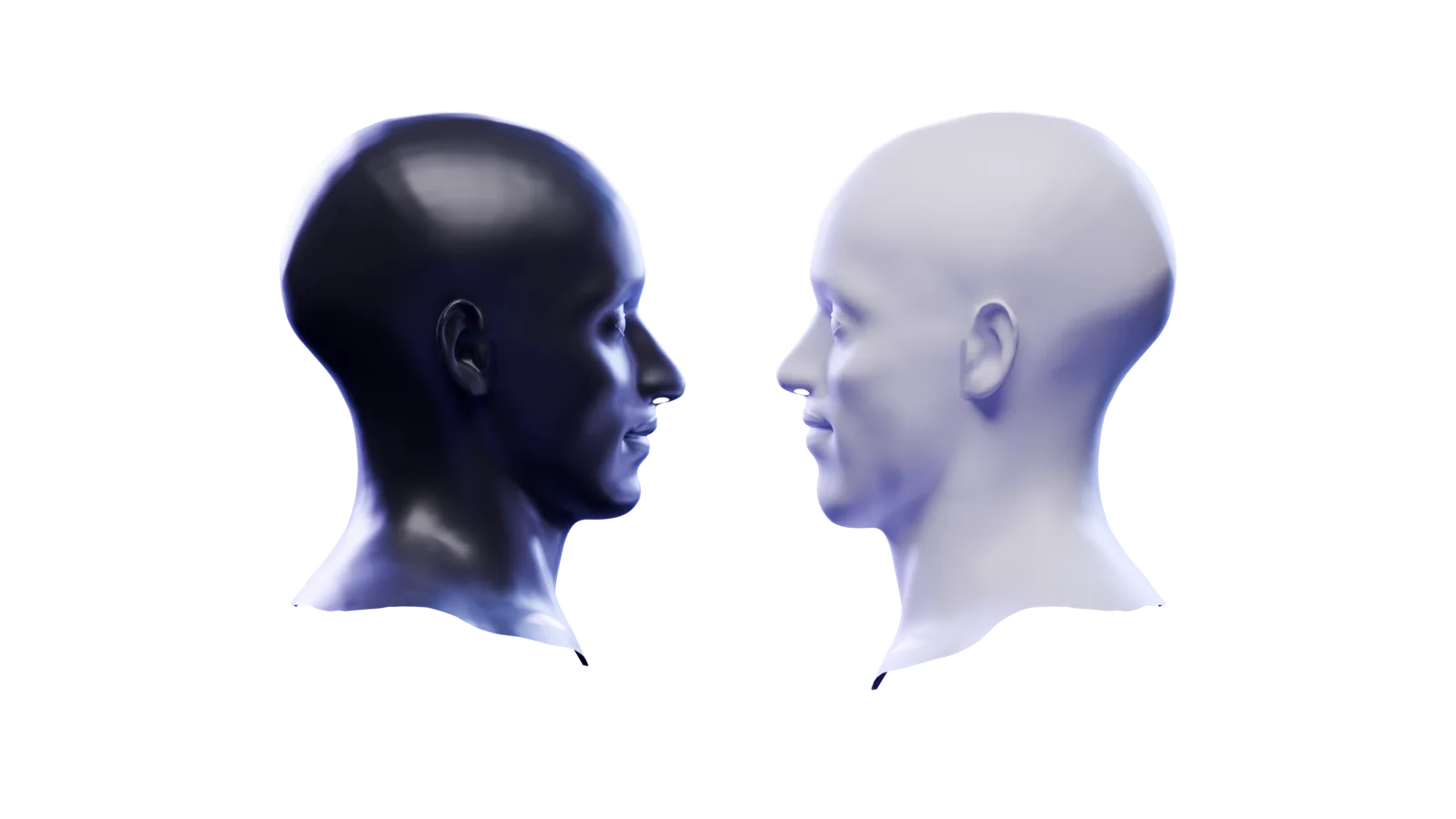 A la izquierda, proporciones promedio; a la derecha, el patrón de la cara clase III larga.